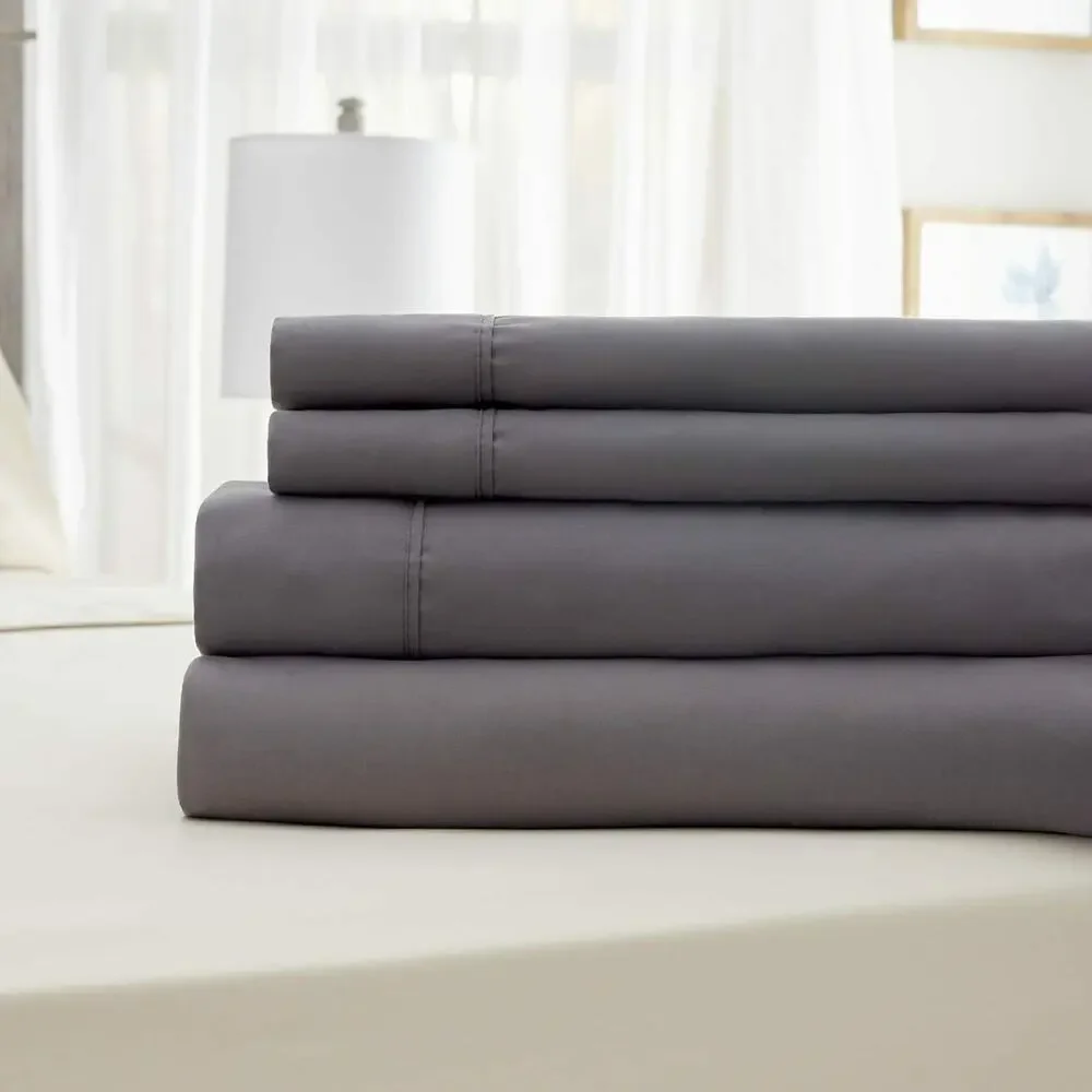 Serta Smart Comfort Queen Sheet Set Dark Gray NEW Deep Pocket Soft Sheets